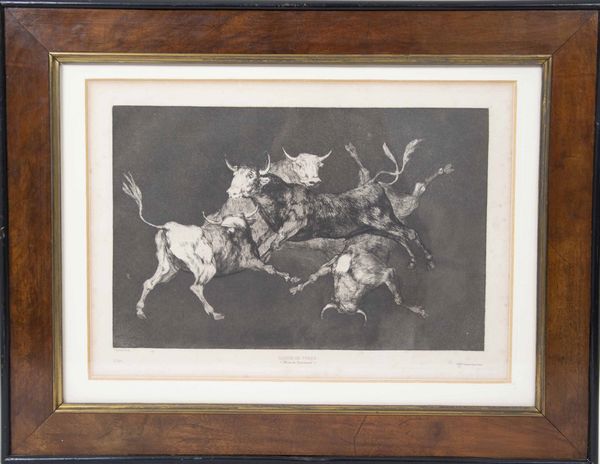 Francisco Jos Goya y Lucientes 1746-1828 Dai Proverbios...Quattro incisioni entro eleganti cornici  - Asta Libri Antichi e Rari. Incisioni - Associazione Nazionale - Case d'Asta italiane