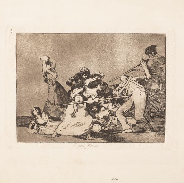 Francisco José de Goya y Lucientes : Y son fieras (parte della serie  Los desastres de la guerre)  - Asta Libri Antichi e Rari. Incisioni - Associazione Nazionale - Case d'Asta italiane