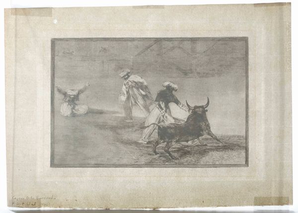 Francisco Goya : Goya Francisco  (Fuendetodos, 1746  Bordeaux, 1828) Capean otro encerrado  - Asta Libri Antichi e Rari. Incisioni - Associazione Nazionale - Case d'Asta italiane