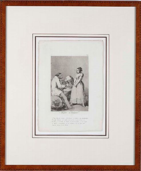 Francisco Goya : Acquaforte, acquatinta brunita e bulino. Mm 215 x 150 Mejor es holgar  - Asta Libri Antichi e Rari. Incisioni - Associazione Nazionale - Case d'Asta italiane