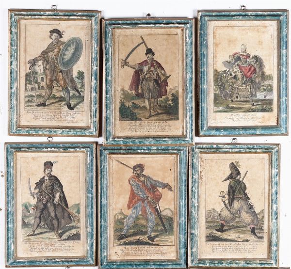 Martin Engelbrecht (1684-1756) Serie di 29 incisioni in coloritura, prima met secolo XVIII  - Asta Libri Antichi e Rari. Incisioni - Associazione Nazionale - Case d'Asta italiane