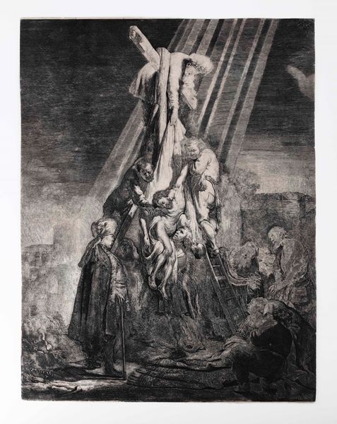 Rembrant, Harmenszoon van Rijn : Rembrandt Harmenszoon van Rijn (Leida,1606-Amsterdam,1669) Deposizione dalla croce  - Asta Libri Antichi e Rari. Incisioni - Associazione Nazionale - Case d'Asta italiane
