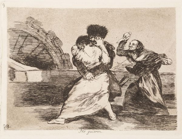 Francisco José de Goya y Lucientes : No quieren...(proveniente dalla serie Los desastres de la guerre)  - Asta Libri Antichi e Rari. Incisioni - Associazione Nazionale - Case d'Asta italiane