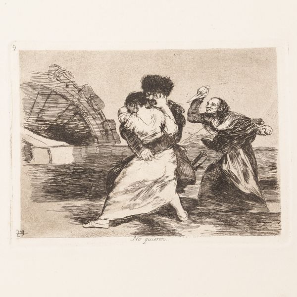 Francisco José de Goya y Lucientes : No quieren...(proveniente dalla serie Los desastres de la guerre)  - Asta Libri Antichi e Rari. Incisioni - Associazione Nazionale - Case d'Asta italiane