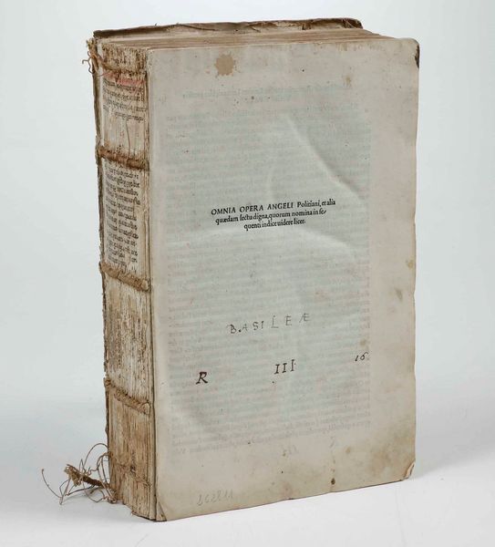 Poliziano Angelo : Omnia opera Angeli Politiani...Venezia, Aldus,1498  - Asta Libri Antichi e Rari. Incisioni - Associazione Nazionale - Case d'Asta italiane