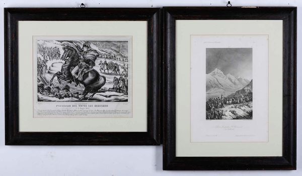 Napoleonica-stampe Quattro stampe di soggetto napoleonico entro cornice  - Asta Libri Antichi e Rari. Incisioni - Associazione Nazionale - Case d'Asta italiane
