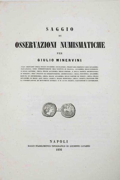 FRANCESCO DANIELE : Monete antiche di Capua... in Napoli, nella stamperia Simoniana, 1802.  - Asta Libri Antichi e Rari. Incisioni - Associazione Nazionale - Case d'Asta italiane