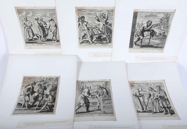 Jacques Lagniet : Otto incisioni originali della serie dei proverbi  - Asta Libri Antichi e Rari. Incisioni - Associazione Nazionale - Case d'Asta italiane