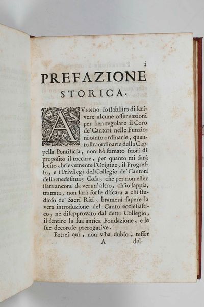 Andrea Adami da Bolsena : Osservazioni per ben regolare il coro dei cantori della cappella pontificia tanto nelle Funzioni ordinarie, che straordinarie, in Roma per Antonio de� Rossi, 1711  - Asta Libri Antichi e Rari. Incisioni - Associazione Nazionale - Case d'Asta italiane