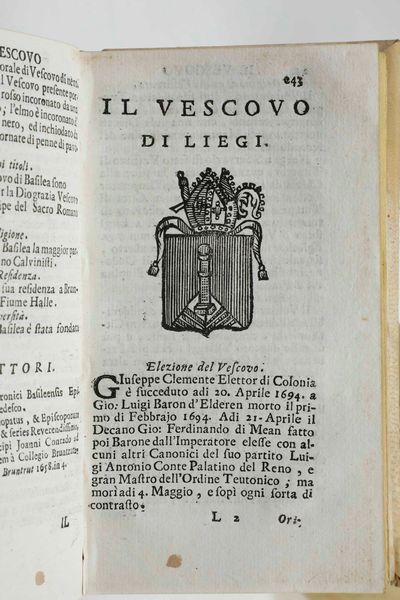 Rilegatura alle Armi - Autori Vari : Li sovrani del mondo. Opera che da notizia della genealogia delle loro famiglie...In Venezia, per Sebastian Coleti e Gio. Malachin, 1720. 4 tomi  - Asta Libri Antichi e Rari. Incisioni - Associazione Nazionale - Case d'Asta italiane