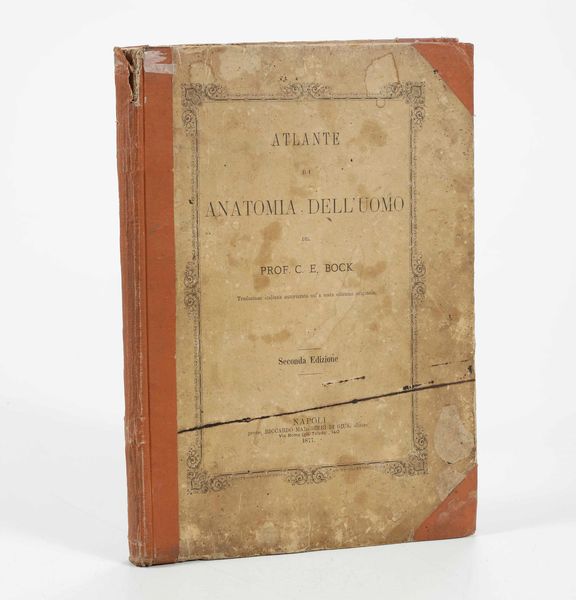 C.E. Bock Atlanti di anatomia dell'uomo. Traduzione italiana autorizzata sulla sesta edizione originale. Seconda edizione. Napoli, presso Riccardo Marghieri 1877  - Asta Libri Antichi e Rari. Incisioni - Associazione Nazionale - Case d'Asta italiane