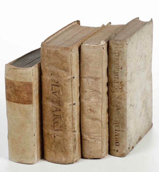 Plutarco di Cheronea : Vite degli uomini illustri greci e romani. Nuovamente tradotte per M. Ludovico Domenichi, in Venezia, Appresso Felice Valgrisio, 1787. Parti I e II  - Asta Libri Antichi e Rari. Incisioni - Associazione Nazionale - Case d'Asta italiane