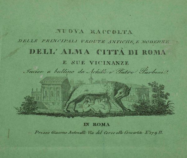 Vedute della citt� di Roma Raccolta di vedute antiche e moderne della citta di Roma e sue vicinanze, in Roma, presso Agapito Franzetti, secolo XIX  - Asta Libri Antichi e Rari. Incisioni - Associazione Nazionale - Case d'Asta italiane
