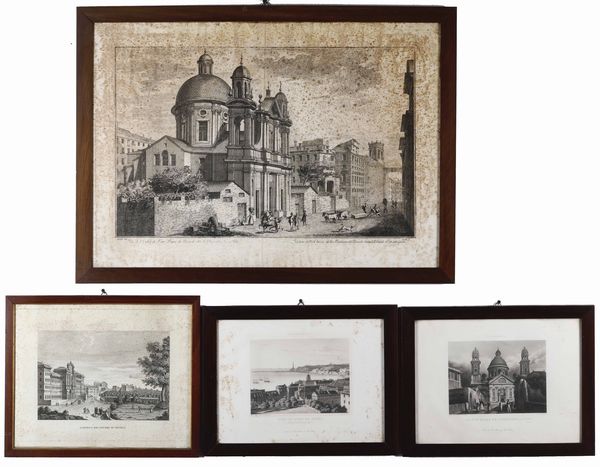 Antonio Giolfi : Giolfi, Antonio - Guidotti Veduta della chiesa della Madonna del Rimedio..Genova, 1760-1770 circa  - Asta Libri Antichi e Rari. Incisioni - Associazione Nazionale - Case d'Asta italiane