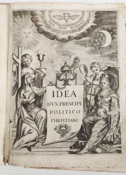Diego de Saavedra Fajardo : L�idea di un prencipe politico christiano...in Venezia per Marco Garzoni, 1648.  - Asta Libri Antichi e Rari. Incisioni - Associazione Nazionale - Case d'Asta italiane