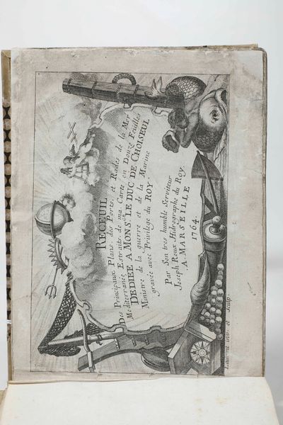 Roux, Joseph : Recueil des principaux plans des ports et Rades de la Mer Mediterranee, Estraits de ma. Carte en Douze Feuilles. Marsiglia, Roux, 1764  - Asta Libri Antichi e Rari. Incisioni - Associazione Nazionale - Case d'Asta italiane