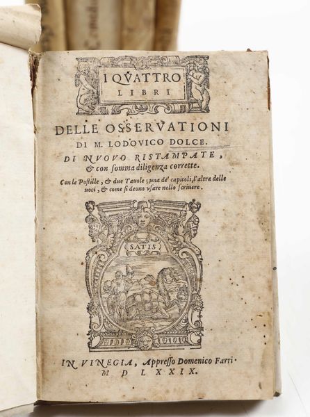 PIETRO BEMBO : Gli Asolani, in Venegia, appresso Iacomo Vidali, 1575  - Asta Libri Antichi e Rari. Incisioni - Associazione Nazionale - Case d'Asta italiane