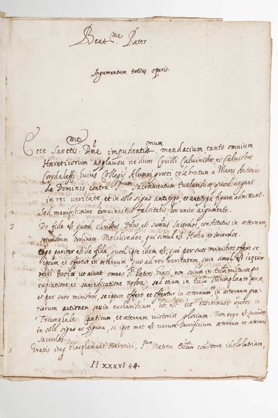 Legatura Barberini - Manoscritto : Legatura alle armi papali Barberini (Urbano VIII). Manoscritto miscellaneo di vari argomenti. 96 carte pi un fascicolo aggiunto fuori rilegatura. XVII secolo  - Asta Libri Antichi e Rari. Incisioni - Associazione Nazionale - Case d'Asta italiane