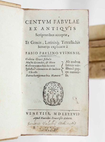 Girolamo Sorboli : La celestina favola pastorale di...Medico fisico da Bagnacavallo, in Ferrara per Vittorio Baldini, 1586.  - Asta Libri Antichi e Rari. Incisioni - Associazione Nazionale - Case d'Asta italiane