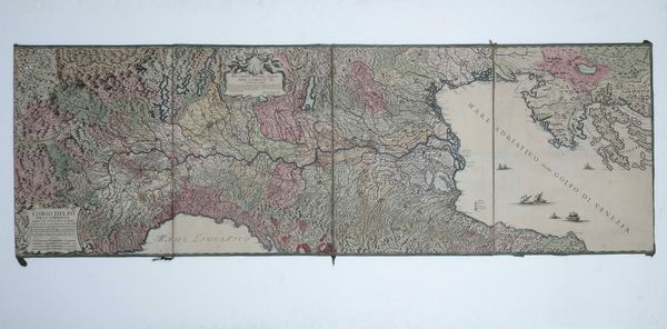 Domenico de Rossi. Corso del Po per la Lombardia dalle sue fonti fino al mare coi fiumi che in esso scaricano, con gli Stati dei principi aggiacenti e confinanti e con le strade principali. Descritto da Agostino Sargente Maggiore, Cerruti capitano di una compagnia di fanti oltremontani della guardia di Sua Santit, Roma, Domenico de Rossi, 1703.  - Asta Libri Antichi e Rari. Incisioni - Associazione Nazionale - Case d'Asta italiane