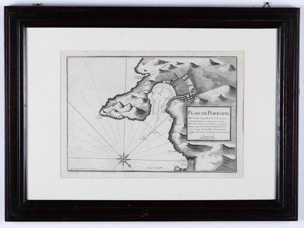 Jacques Ayrouard : Plan de Portofin XVIII secolo  - Asta Libri Antichi e Rari. Incisioni - Associazione Nazionale - Case d'Asta italiane