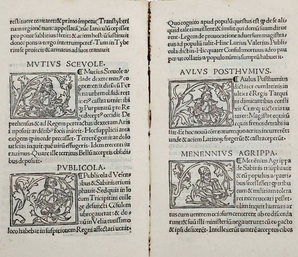 Thomas Ochsenbrunner : Historia illustrium Romanorum, Roma, Stephan Guillereti, 2 July 1510  - Asta Libri Antichi e Rari. Incisioni - Associazione Nazionale - Case d'Asta italiane
