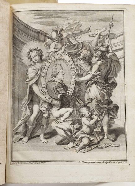 Accademia di San Luca : Le scienze illustrate dalle belle arti nel Campidoglio per l’Accademia del disegno...In Roma, Per Gaetano Zenobj Stampatore, e Intagliatore della Santità di Nostro Signore, avanti al Seminario Romano, (1708)  - Asta Libri Antichi e Rari. Incisioni - Associazione Nazionale - Case d'Asta italiane