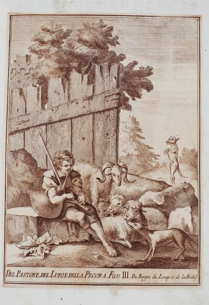 Giorgio Fossati 1706 -1778 Raccolta di varie favole... Venezia, Carlo Pecora, 1744.  - Asta Libri Antichi e Rari. Incisioni - Associazione Nazionale - Case d'Asta italiane