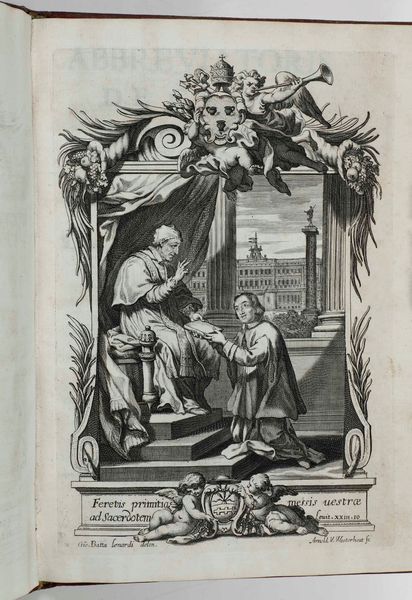Ciampini Giovanni Giustino : Abreviatoris de curia...Romae, ex Tipografia Reverenda Camerae Apostolicae, 1696  - Asta Libri Antichi e Rari. Incisioni - Associazione Nazionale - Case d'Asta italiane