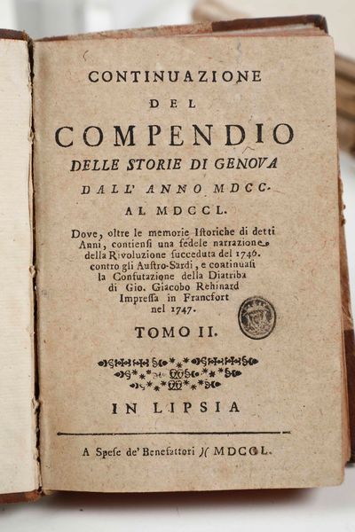Agostino Mascardi : La congiura del Conte Gio Luigi dei Fieschi, in Bologna, per Giacomo Monti e Carlo Zenero, 1639  - Asta Libri Antichi e Rari. Incisioni - Associazione Nazionale - Case d'Asta italiane