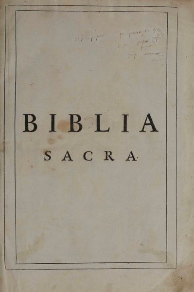 Sacra Bibbia : Biiblia Sacra Vulgatae Editionis Sixi V. Pont. Max, Lutetiae Parisiorum, 1618  - Asta Libri Antichi e Rari. Incisioni - Associazione Nazionale - Case d'Asta italiane