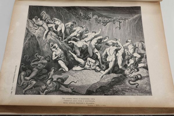 DANTE ALIGHIERI : La Divina Commedia... Illustrata da Gustavo Dorè. Milano, Sonzogno, senza data ma fine secolo XIX.  - Asta Libri Antichi e Rari. Incisioni - Associazione Nazionale - Case d'Asta italiane