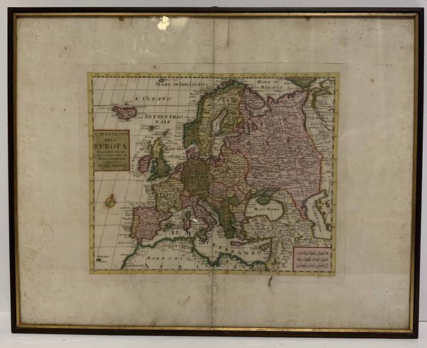 Tirion, Isaia Carta nuova dell'Europa secondo le ultime osservazioni fatte in Amsterdam...Sec.XVIII  - Asta Libri Antichi e Rari. Incisioni - Associazione Nazionale - Case d'Asta italiane