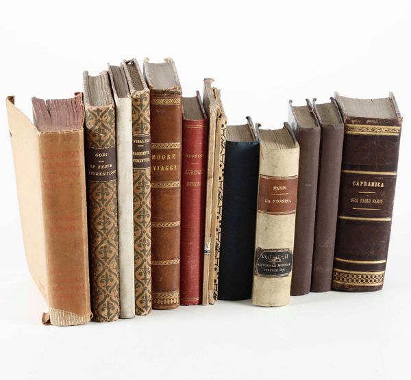 Scelte di libri d'arte : Scelte di libri d'arte,storia,letteratura U. Mussi, Scritti vari <BR>+ Usi e costumi dell'Asia, Africa, Europa (4 volumi)<BR>+ Album prima della guerra del 1886, Sartori e Vaiani<BR>+ Lorenzo Benoni<BR>+ Alla rovescia <BR>+ Le preziose reliquie di Galileo Galilei<BR>+ Il diavolo e la suocera <BR>+ La rossina <BR>+ Due opere varie di Giovanni Prati<BR>+ Viaggi di un gentiluomo olandese, di Tommaso Moore<BR>+ La novella della fronda<BR>+ Saette nell'abisso <BR>+ Le smorfie dell'anima <BR>+ Storia di Firenze<BR>+ L'eroica difesa di Mosca <BR>+ G. Faniello<BR>+ Mentre la macchina corre<BR>+ A voi soldati futuri dico<BR>+ Ferdinando XIII Bartolomei<BR>+ Feste fiorentine <BR>+ Macchiette fiorentine<BR>+ Fra Paolo Sarpi  - Asta Libri Antichi e Rari. Incisioni - Associazione Nazionale - Case d'Asta italiane