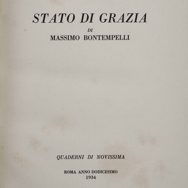 Ottone Rosai - Massimo Bontempelli - Giorgio Vigolo : Quaderni di Novissima, Roma, 1934.<BR>  - Asta Libri Antichi e Rari. Incisioni - Associazione Nazionale - Case d'Asta italiane