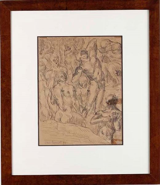 Emile Bernard : Les hommes danns, 1892  - Asta Libri Antichi e Rari. Incisioni - Associazione Nazionale - Case d'Asta italiane