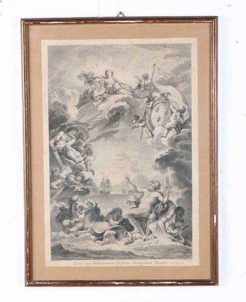 Jean Baptiste Tilliard Quos ego. Sed motos prstat componere fluctus. Francia, secolo XVIII  - Asta Libri Antichi e Rari. Incisioni - Associazione Nazionale - Case d'Asta italiane