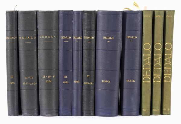 Dedalo. Rassegna d'arte diretta da Vgo Ojetti. Casa editrice d'arte Bestetti e Tumminelli (11 volumi)  - Asta Libri Antichi e Rari. Incisioni - Associazione Nazionale - Case d'Asta italiane