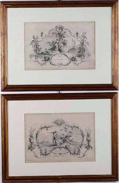 Watteau Antoine L'heureuse rencontre, 1700 ca. / L'Amusement, 1700 ca.  - Asta Libri Antichi e Rari. Incisioni - Associazione Nazionale - Case d'Asta italiane