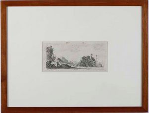 Stefano Della Bella - Acquaforte originale, parte di una serie di quattro stampe intitolate I quattro elementi, 1648 Terra