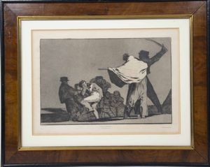 Francisco Jos Goya y Lucientes 1746-1828 Dai Proverbios...Quattro incisioni entro eleganti cornici  - Asta Libri Antichi e Rari. Incisioni - Associazione Nazionale - Case d'Asta italiane