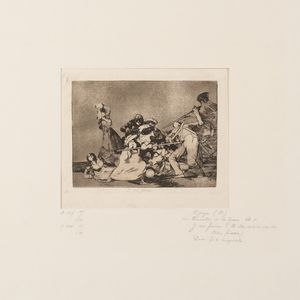 Francisco José de Goya y Lucientes : Y son fieras (parte della serie  Los desastres de la guerre)  - Asta Libri Antichi e Rari. Incisioni - Associazione Nazionale - Case d'Asta italiane