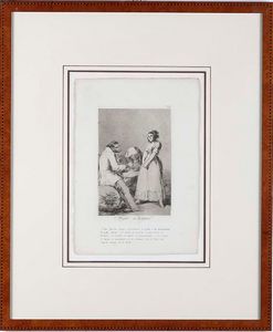 Francisco Goya - Acquaforte, acquatinta brunita e bulino. Mm 215 x 150 Mejor es holgar