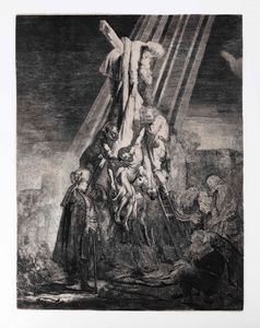 Rembrant, Harmenszoon van Rijn : Rembrandt Harmenszoon van Rijn (Leida,1606-Amsterdam,1669) Deposizione dalla croce  - Asta Libri Antichi e Rari. Incisioni - Associazione Nazionale - Case d'Asta italiane