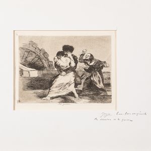 Francisco José de Goya y Lucientes : No quieren...(proveniente dalla serie Los desastres de la guerre)  - Asta Libri Antichi e Rari. Incisioni - Associazione Nazionale - Case d'Asta italiane