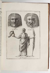 Francesco De Ficoroni : Le maschere sceniche e le figure comiche dantichi romani...In Roma, nella stamperia di Antonio de Rossi, 1736  - Asta Libri Antichi e Rari. Incisioni - Associazione Nazionale - Case d'Asta italiane