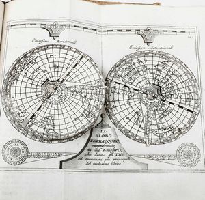 Vincenzo Maria Coronelli : Coronelli, Vincenzo Maria Epitome cosmografica o compendiosa introduttione all'Astronomia,Geografia, & Idrografia per l'uso dilucidatione e fabbrica delle Sfere,Globi, Planisferi, Astrolabi...Colonia, Ad istanza di Andrea Poletti in Venetia, 1693.  - Asta Libri Antichi e Rari. Incisioni - Associazione Nazionale - Case d'Asta italiane