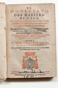 Don Antonio Adami - Il Novitiato del Maestro di casa...In Roma, Appresso PietrAntonio Facciotti, 1636
