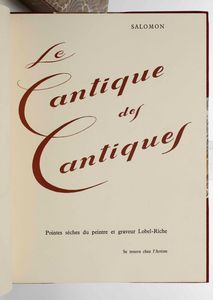 Re Salomone : Le Cantique des cantiques, Parigi, 1947.  - Asta Libri Antichi e Rari. Incisioni - Associazione Nazionale - Case d'Asta italiane