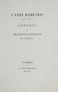 Bodoni - Francesco Paolucci - I voti dImeneo, Parma, Co Tipi Bodoniani, 1812.